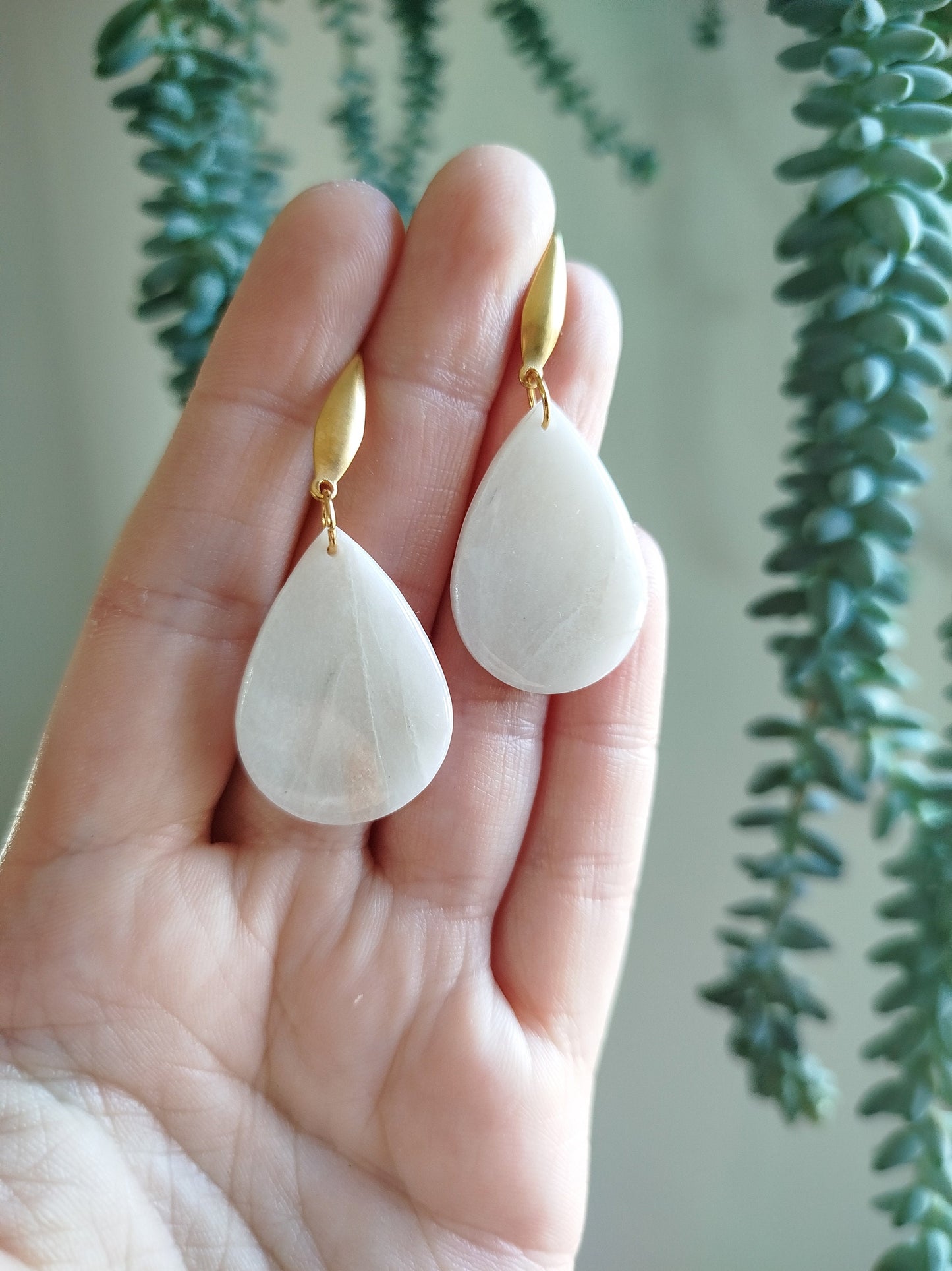 Boucles d'oreilles cérémonie blanches